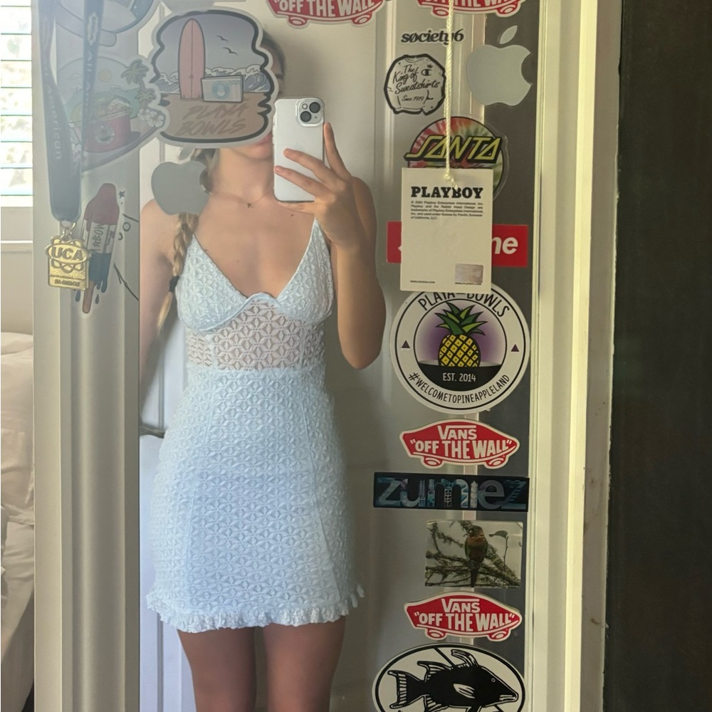 Light blue body-con dress